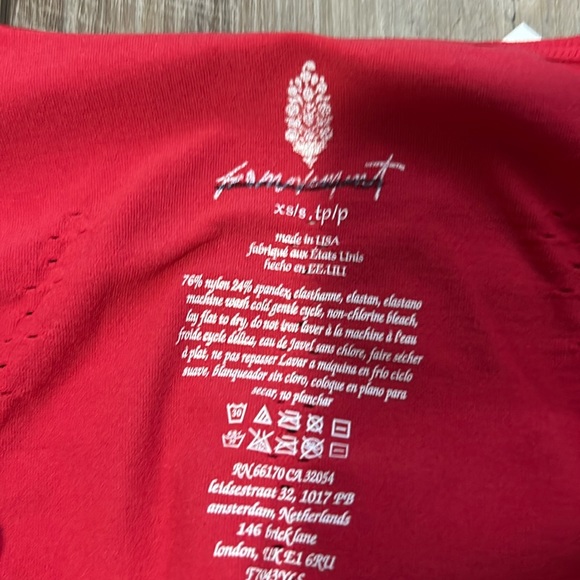 NWOT FP Movement Good Karma Long Sleeve Onesie Red XS/S - Picture 5 of 7